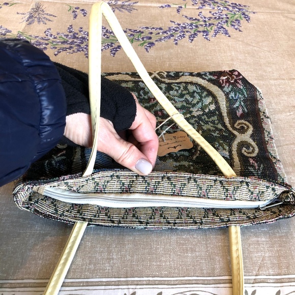Vintage Tapestry purse handbag bag zip closure - Picture 6 of 8